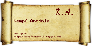 Kempf Antónia névjegykártya